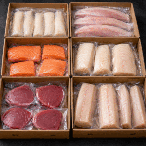 Fresh Wild Caught Fish Case At Cattle Bros.